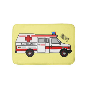 Tapete De Banheiro Ilustração de desenho animado de Ambulância