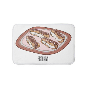Tapete De Banheiro Ilustração de desenho animado de eclair de chocola