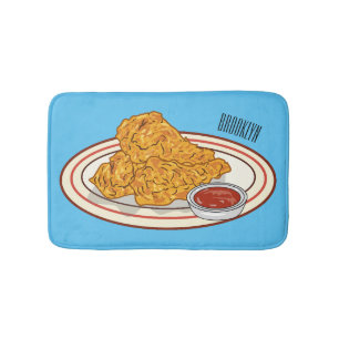 Tapete De Banheiro Ilustração de desenho animado de frango desidratad