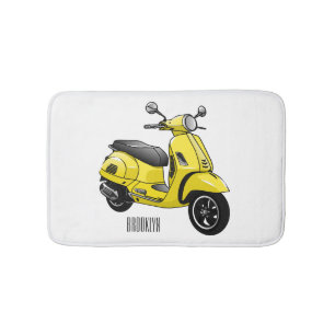 Tapete De Banheiro Ilustração de desenho animado de motocicleta