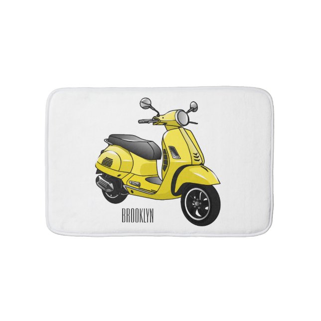 Tapete De Banheiro Ilustração de desenho animado de motocicleta (frente)