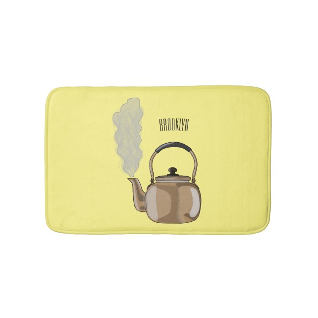 Tapete De Banheiro Ilustração de desenho animado de Stovetop ou de ch (frente)