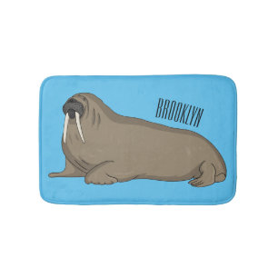 Tapete De Banheiro Ilustração de desenho animado de Walrus