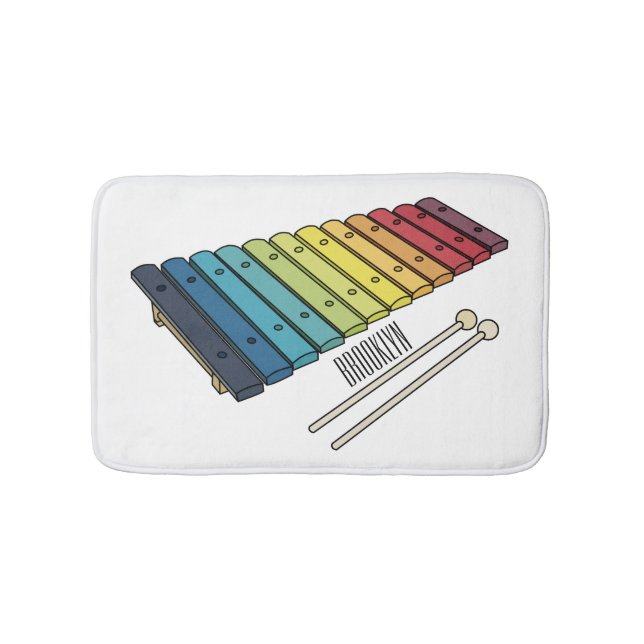 Tapete De Banheiro Ilustração de desenho animado de xilofone (frente)