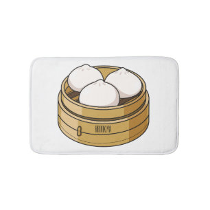 Tapete De Banheiro Ilustração de desenho animado Dim sum