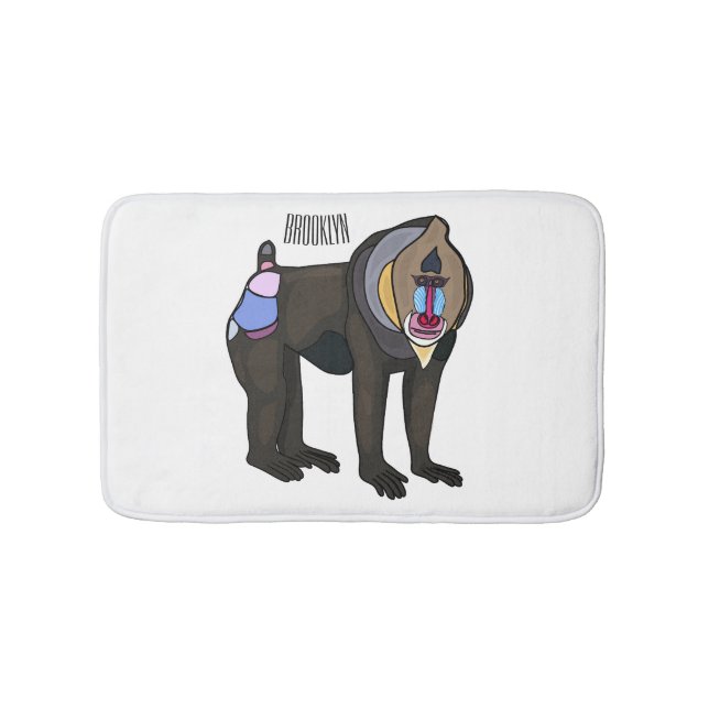 Tapete De Banheiro Ilustração de desenho animado Mandrill (frente)