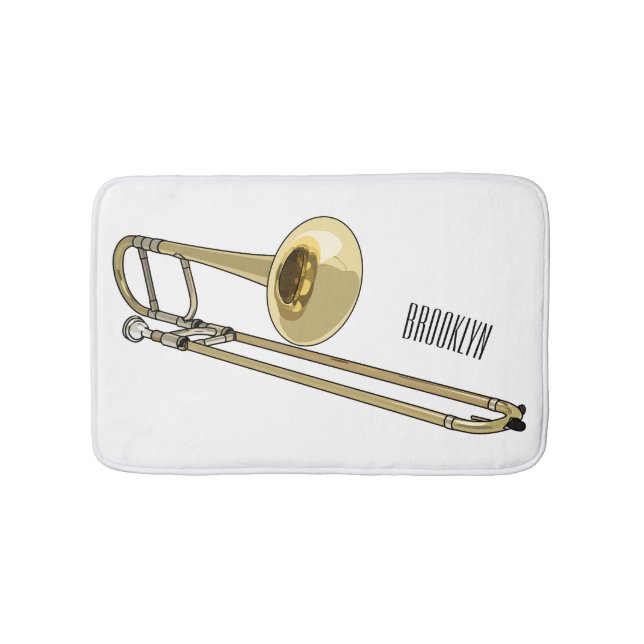 Tapete De Banheiro Ilustração de desenho animado Trombone (frente)