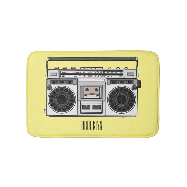Tapete De Banheiro Ilustração de desenho de rádio (frente)