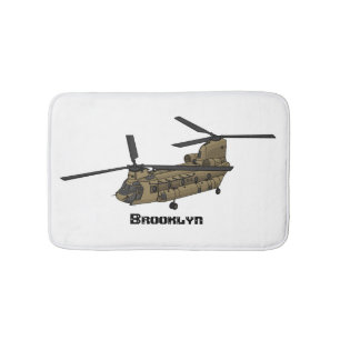 Tapete De Banheiro Ilustração de helicóptero militar Chinook