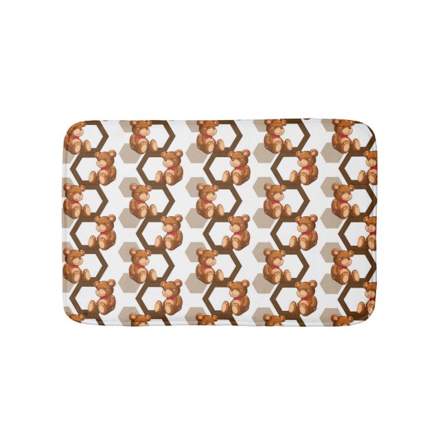 Tapete De Banheiro ilustração de uma disposição de urso de ursinho no (frente)