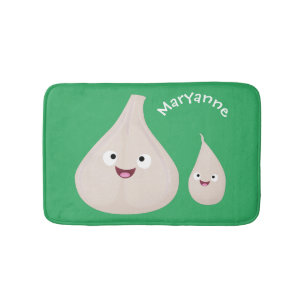 Tapete De Banheiro Ilustração de vegetal de desenho animado de alho f