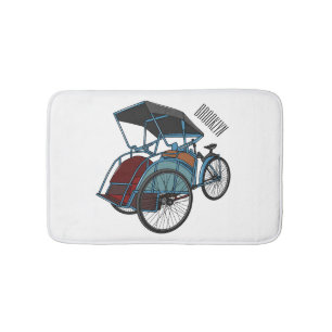 Tapete De Banheiro Ilustração do desenho do rickshaw Ciclo