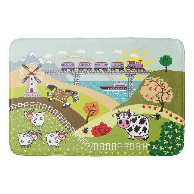 Tapete De Banheiro ilustração infantil (Frente)