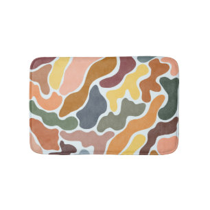 Tapete De Banheiro Ilustração moderna abstrata em tons terrosos.