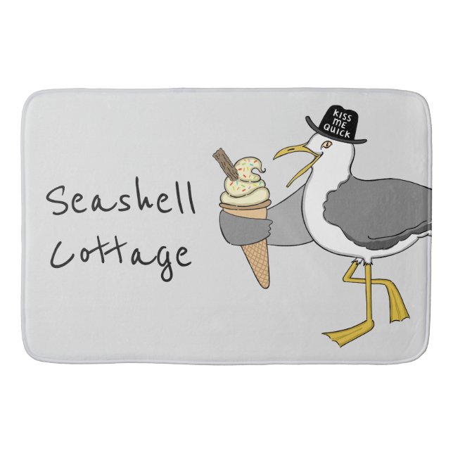 Tapete De Banheiro Ilustração Personalizada de Seagull (Frente)