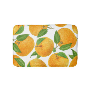 Tapete De Banheiro Ilustração Tangerine Mandarine: Vibrante Watercol