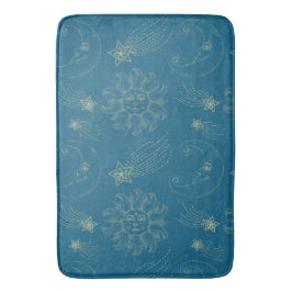 Tapete De Banheiro Ilustração Vintage de estrelas de lua Sun