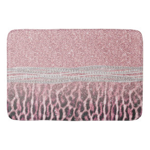 Tapete De Banheiro Imagem brilhante do animal Leopard, rosa-menina