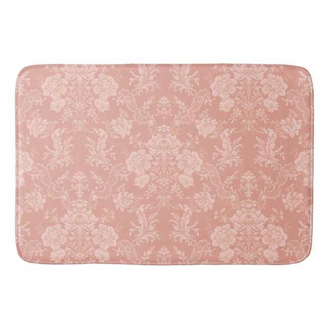 Tapete De Banheiro Imagem Romântica Chic Floral Damask-Peach (Frente)
