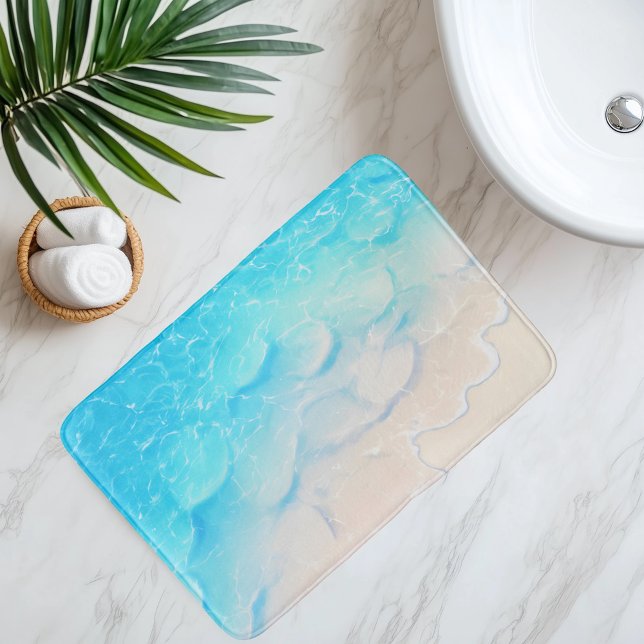 Tapete De Banheiro Imitação da areia da praia sob estilo de animação  (Criador carregado)