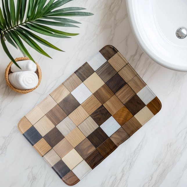 Tapete De Banheiro Imitação de Azulejo de madeira (Criador carregado)