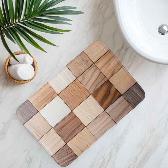 Tapete De Banheiro Imitação de Azulejo de madeira (Criador carregado)