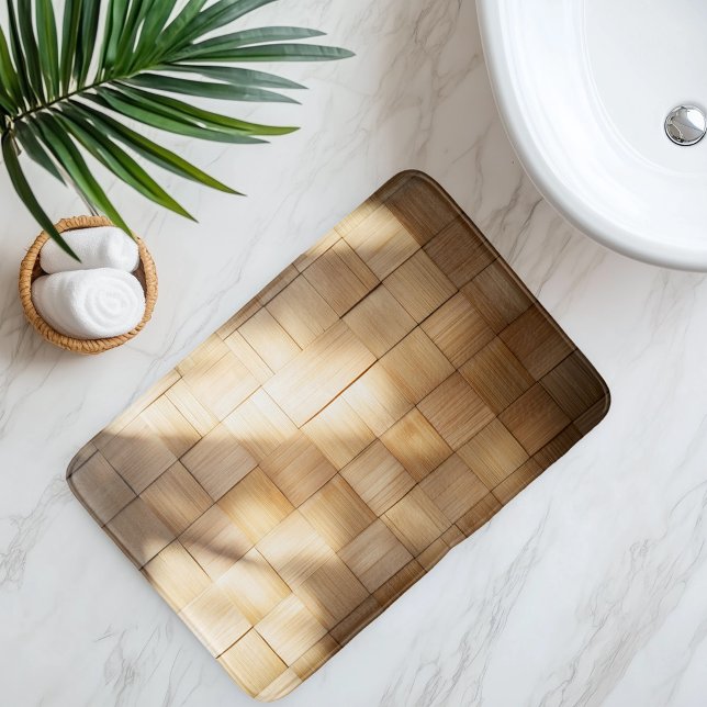 Tapete De Banheiro Imitação do Weave Bamboo (Criador carregado)
