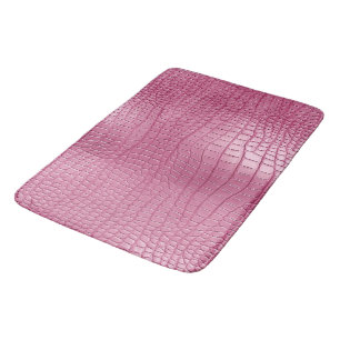 Tapete De Banheiro Impressão Animal de Alligador Faux Rosa
