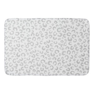 Tapete De Banheiro Impressão Animal Leopardo Látea Branca Elegante