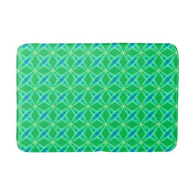 Tapete De Banheiro Impressão atômico moderno do meio século - verde (Frente)