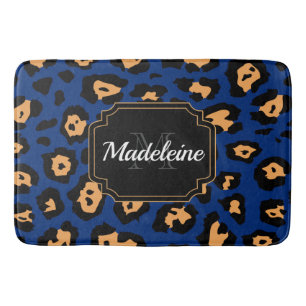 Tapete De Banheiro Impressão azul-leopardo