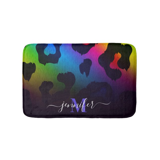 Tapete De Banheiro Impressão Colorida Leopardo (frente)