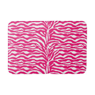 Tapete De Banheiro Impressão de animais selvagens, Zebra em rosa e b