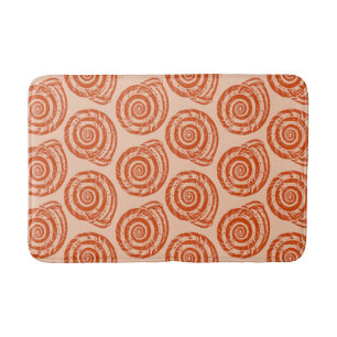 Tapete De Banheiro Impressão de bloco espiral do Seashell, laranja