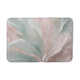 Tapete De Banheiro Impressão de Botânica Costeira Cor Verde e Rosa