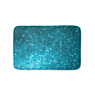 Tapete De Banheiro Impressão de Brilho Azul Tones Faux e faíscas
