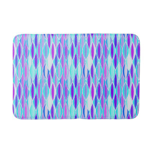 Tapete De Banheiro Impressão de fita do século médio - violeta e aqua