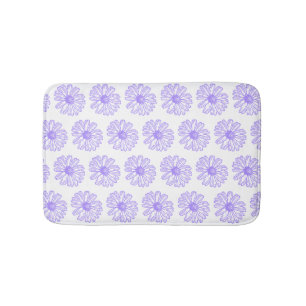 Tapete De Banheiro Impressão de Flor de Daisy Purple Pastel, Hippie F