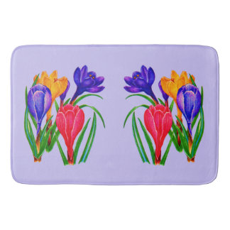 Tapete De Banheiro impressão de flores de croco