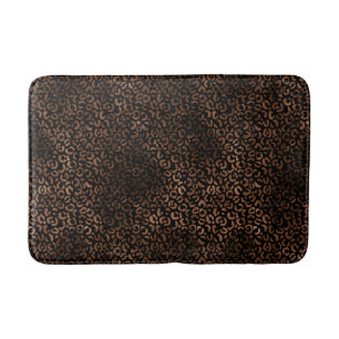 Tapete De Banheiro Impressão de Leopardo Preto Glam Brown