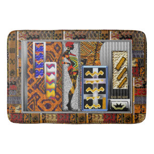 Tapete De Banheiro Impressão de padrão de motif afrocêntrico