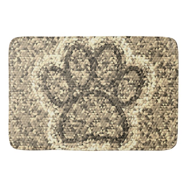 Tapete De Banheiro Impressão de Paw de Cachorro com Poli Baixa Sepia (Frente)