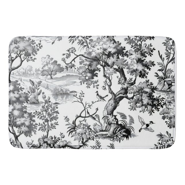 Tapete De Banheiro Impressão de Toile Preto (Frente)