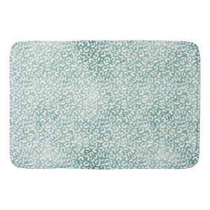 Tapete De Banheiro Impressão do Leopardo Branco Girly Mint
