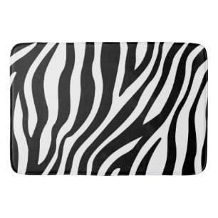 Tapete De Banheiro Impressão em Zebra Branca Preta