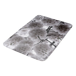 Tapete De Banheiro Impressão Floral Branco