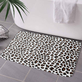 Tapete De Banheiro Impressão Leopardo Branco