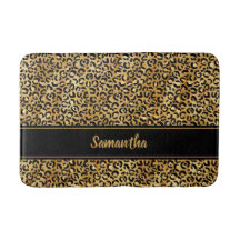 Impressão Leopardo Dourada Chic Preta Personalizad
