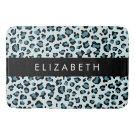 Tapete De Banheiro Impressão Leopardo, Manchas, Leopardo Azul, Seu No
