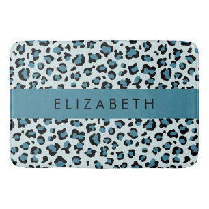 Tapete De Banheiro Impressão Leopardo, Manchas, Leopardo Azul, Seu No